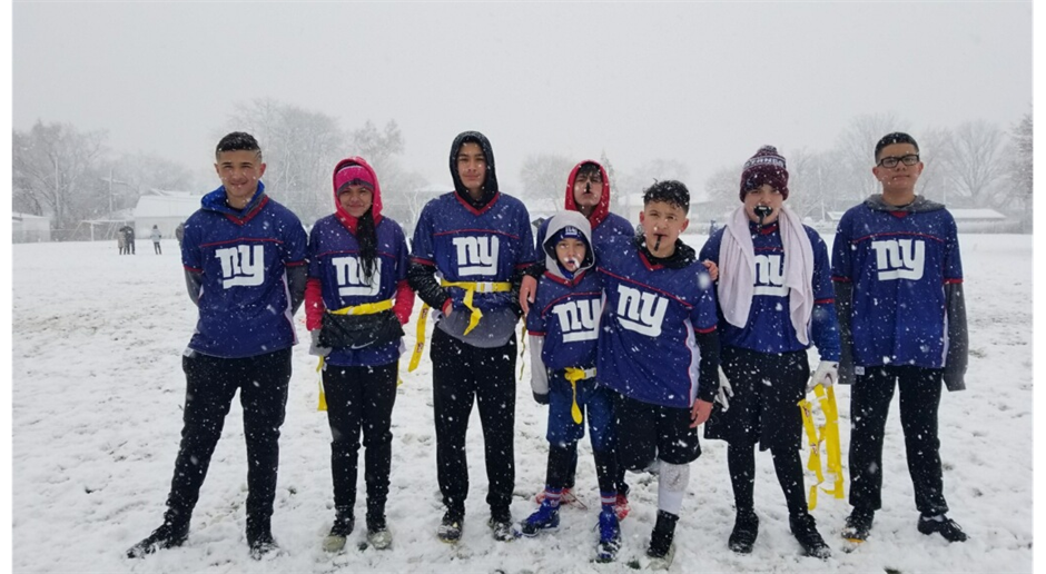 Flag football in the Snow